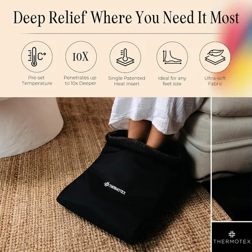 Vista 6 de Thermotex Almohadilla térmica para pies de infrarrojos lejanos, terapia de calor profundo para aliviar el dolor, circulación y recuperación