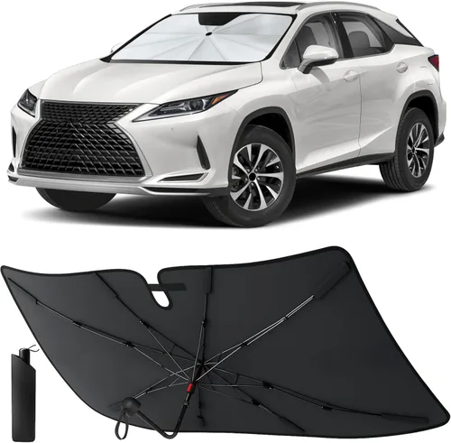 Vista 27 de EcoNour Parasol plegable para parabrisas de Mazda 3 2014-2016 2017 2018, parasol para ventana delantera de automóvil, protección UV, bloqueador