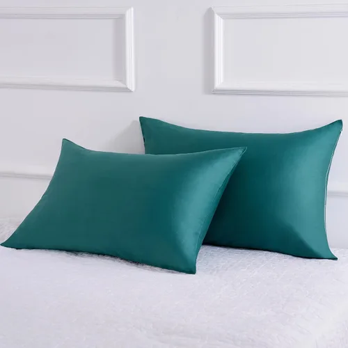 Vista 14 de Protectores/Fundas de Almohada de Algodón Tamaño Estándar con Cremallera Paquete de 2 Color Gris, Protectores de Almohada de Cama Refrescantes