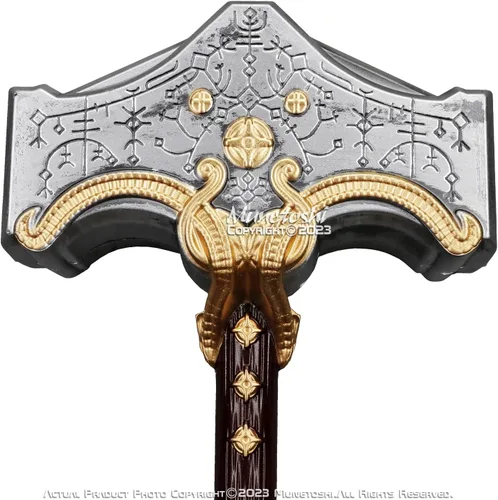 Vista 8 de Munetoshi 19 "espuma GoW Mjolnir Thor Hammer Aesir nórdico dios videojuego fantasía Cosplay Prop