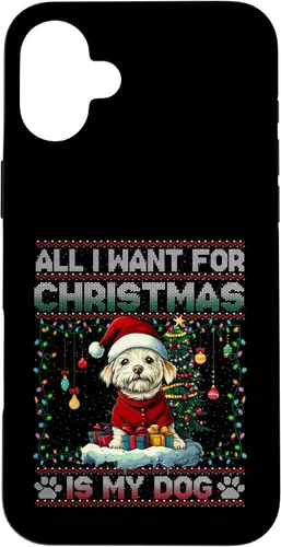 Vista 23 de Maltese Christmas Tree Lights Decorations Dog Lover Xmas Case for iPhone 17