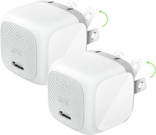 Vista 12 de Belkin Bloque de carga USB C de 20 W (paquete de 2) – Cable USB C incluido – Bloque de carga rápida, cargador de pared tipo C – Apple iPhone 17