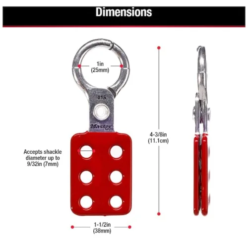 Vista 7 de Master Lock 416 Bloqueo Tagout Seguridad Hasp, Rojo