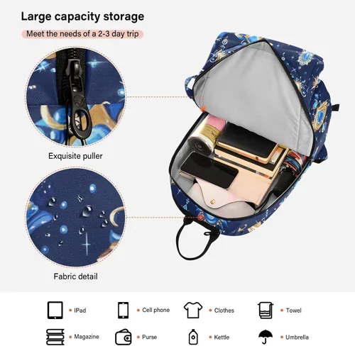 Vista 6 de Tenni - Bolsa de raqueta de bádminton bonita y resistente con joyas brillantes azules y doradas, bolsa de gimnasio para mujeres, hombres