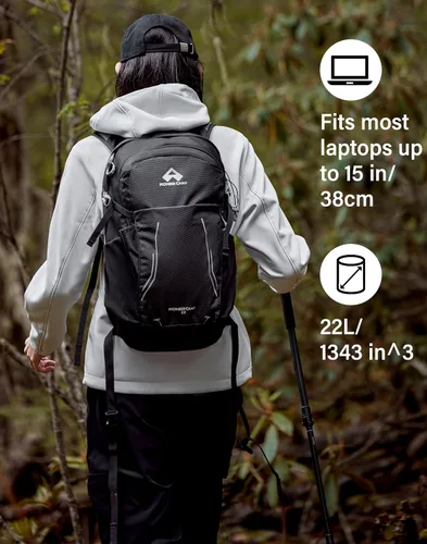 Vista 7 de Pioneer Camp Mochila de senderismo de 22 litros, equipo pequeño de hidratación para senderismo, mochila ligera para campamento, mochila de viaje