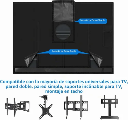Vista 4 de Funda de TV para exteriores de 30 a 32 pulgadas, resistente a la intemperie, 600D, impermeable, protección completa, para TV de pantalla plana