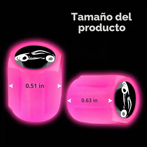 Vista 2 de 16 tapas fluorescentes para válvulas de neumáticos, tapa de válvula de aire para rueda auto luminosa, accesorios de decoración universales