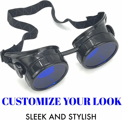 Vista 4 de UMBRELLALABORATORY Steampunk Mad Scientist Goggles Rave Glasses disfraz gafas de protección ocular estilo de soldadura