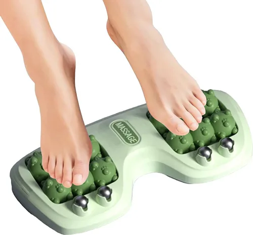 Vista 2 de Rodillo masajeador de pies para alivio de la fascitis plantar, terapia de acupresión de doble pie para aliviar el dolor, aliviar el estrés y mejorar