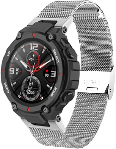 Vista 4 de Pulsera de metal compatible con Amazfit T-Rex/T-Rex Pro, correa de repuesto de acero inoxidable, cómoda correa ajustable con herramienta
