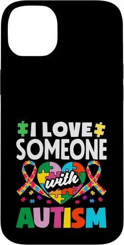 Vista 15 de Love Someone with Autism Awareness Puzzle Piece Ribbon Case for iPhone 16