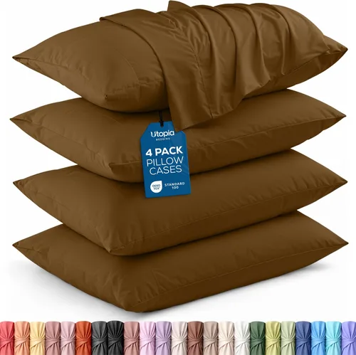 Vista 25 de Utopia Bedding - Juego de 2 fundas de almohada tamaño estándar, con cierre de sobre, tela de microfibra cepillada suave, resistentes al encogimiento