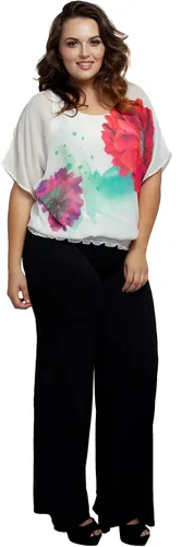 Vista 3 de Stylzoo Women's Plus Size Premium Modal Rayon Softest Ever Palazzo Solid Stretchy Knit Pants Premium Fabric