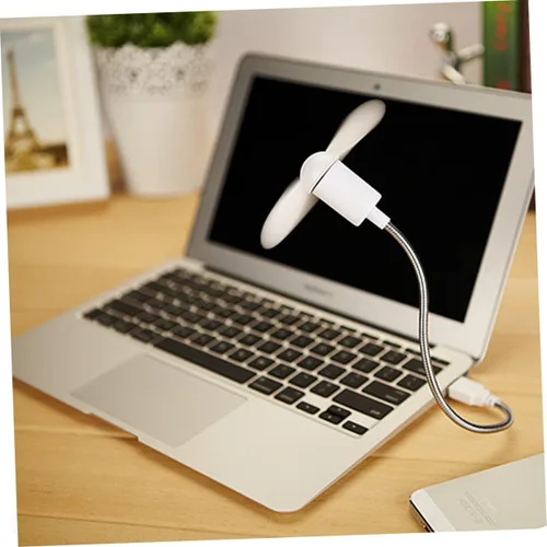 Vista 4 de SOLUSTRE Mini ventilador USB de 4 piezas enfriador de cuello USB ventilador portátil ventilador de computadora ventilador de computadora mini