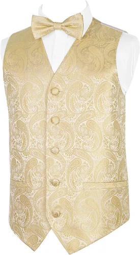 Vista 32 de Alizeal Conjunto de 2 piezas de corbata de lazo preatada de jacquard de cachemira con estampado floral clásico para niños