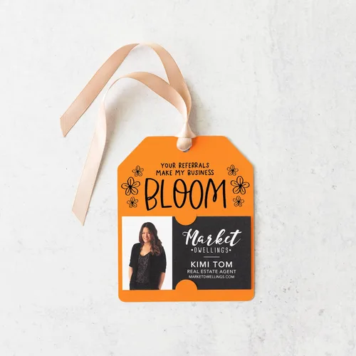 Vista 2 de Your Referrals Make My Business Bloom" Pop By Gift Tag 56-GT001