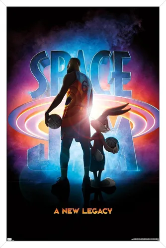 Vista 13 de Trends International Space Jam: A New Legacy - Póster de pared de teaser, 22.4 pulgadas de largo x 14.7 pulgadas, versión enmarcada en madera