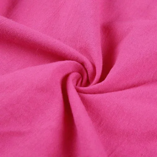 Vista 5 de Vestido de talla grande para mujer, estilo vintage, vestido femenino, camiseta de algodón, vestido casual rosa intenso, Naranja, rosa intenso