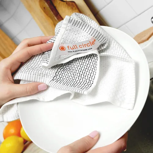 Vista 3 de Full Circle Tidy, paños de cocina de algodón natural orgánico, sostenibles Gris