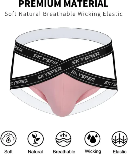 Vista 74 de SKYSPER Jock Strap Athletic Supporter para hombres Sexy Jockstrap Ropa interior masculina