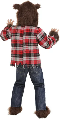 Vista 8 de Disfraz de hombre lobo feroz para niños pequeños Marrón