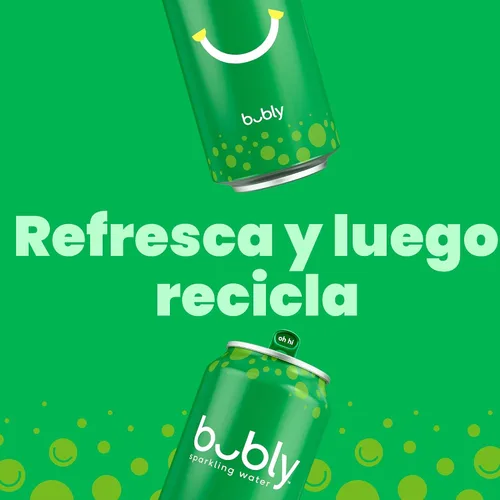 Vista 6 de Bubly - Agua con gas, paquete variado de 6 sabores (zarzamora, lima, cereza, toronja, fresa, mango), cero azúcar y cero calorías, agua con burbujas