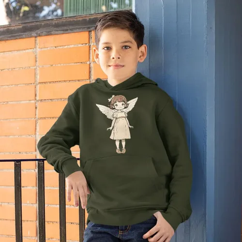 Vista 2 de Angel Design Kids' Sponge Fleece Hoodie - Cartoon Print Kids' Hoodie - Cute Hoodie for Kids