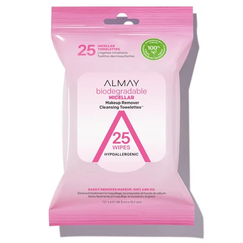 Vista 11 de Almay Toallitas Removedoras de Maquillaje para Piel Limpia, Toallitas Desmaquillantes para Piel Grasa y Prone al Acné, Hipoalergénicas, Libres