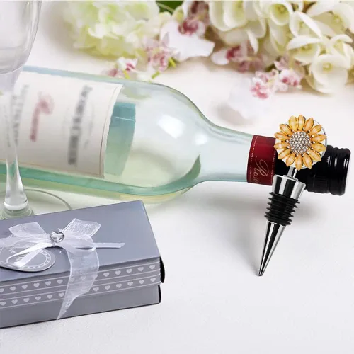 Vista 5 de Soleebee 1 paquete de tapones decorativos para vino, delicados tapones de vino con diamantes con motivos de animales y plantas, tapones