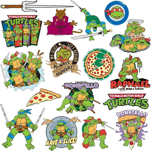 Vista 3 de Teenage Mutant Ninja Turtles TMNT 2nd Variety Mix 50 unidades de calcomanías grandes de vinilo de lujo – Laptop, botella de agua, álbum de recortes