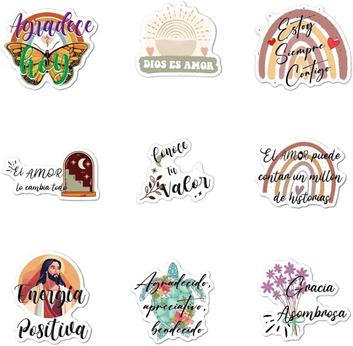Vista 3 de Calcomanías de Jesús en español 137 calcomanías cristianas motivacionales para planificadores y diarios Calcomanías religiosas de versículos