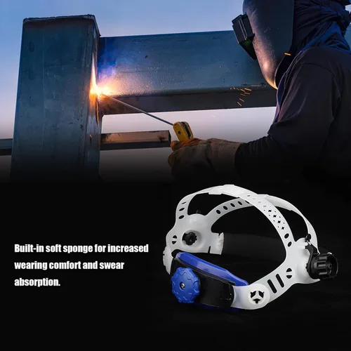 Vista 2 de Conjunto de casco de repuesto para la cabeza, casco de soldadura, diadema ajustable de ABS, diadema integrada para oscurecimiento solar automático