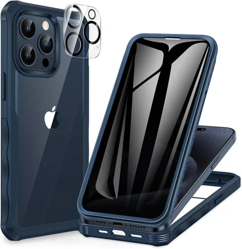 Vista 82 de CENHUFO Funda de privacidad para iPhone 11 Pro, funda de cuerpo completo con protector de pantalla de privacidad de vidrio templado 9H integrado