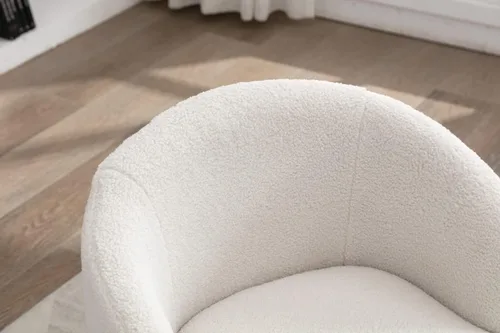 Vista 53 de Silla giratoria decorativa, moderna silla tapizada de barril con respaldo ergonómico y cojín cómodo, sillón individual de ocio para sala de estar