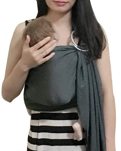 Vista 18 de Bandolera ajustable con anillo de aluminio para transportar bebés, Talla única, Azul