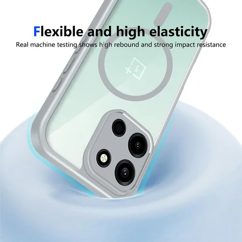 Vista 642 de Funda magnética transparente compatible con Xiaomi 17T, color negro 2 en 1 PC + TPU cubierta de teléfono a prueba de golpes, carcasa protectora