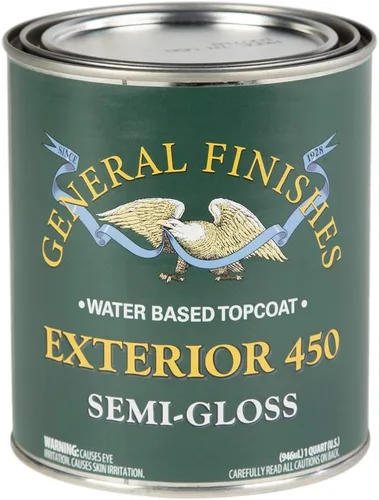 Vista 9 de General Finishes Exterior 450 Topcoat a base de agua, 1 cuarto de galón, brillo
