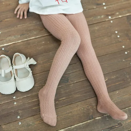 Vista 5 de Auranso Mallas para niñas de punto trenzado para bebé mallas para niños pequeños