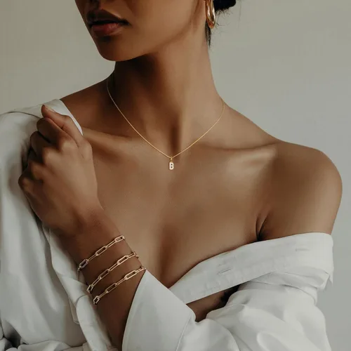 Vista 6 de Misearo 14K Gold Plated Cubic Zirconia Initial Necklaces for Women - Dainty Gold CZ Letter Pendant Necklaces, 14k Gold Plated, Trendy and Cute