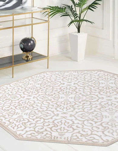 Vista 18 de Unique Loom Colección Rushmore Alfombra de Área - Taft (2' x 3' 1" Rectángulo, Blanco Nieve/Beige)