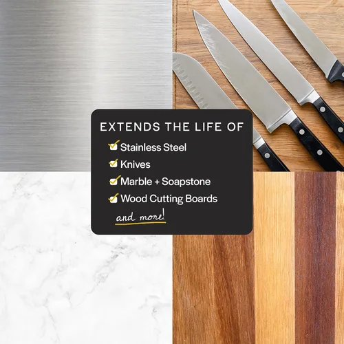 Vista 6 de Thirteen Chefs Aceite mineral – Acondicionador de grado alimenticio de 8 onzas para tabla de cortar madera, encimera y bloque de carnicero