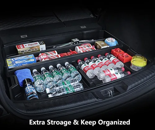 Vista 2 de Caja de almacenamiento oculta para maletero Honda CR-V 2017-2022, organizador específico de inserción de carga en escotilla trasera CRV, espacio