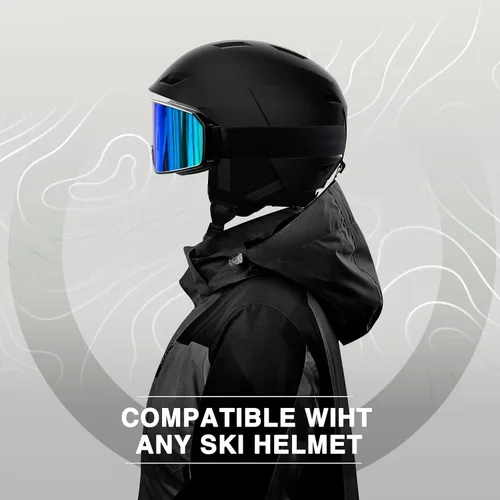Vista 7 de SPOSUNE Gafas de esquí sobre gafas con doble lente Gafas de nieve antivaho anti-UV para hombres, mujeres, jóvenes, esquí, motos de nieve
