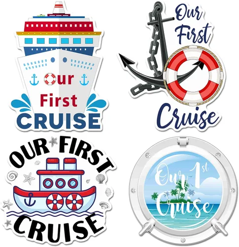 Vista 7 de Hoteam 4 piezas decoraciones magnéticas para puerta de crucero para parejas, imanes náuticos divertidos y resistentes al agua para marido y esposa