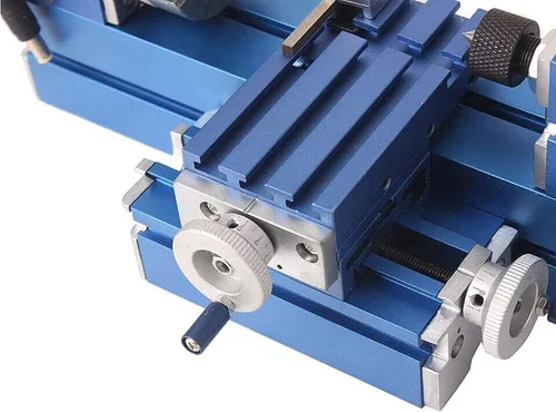Vista 3 de Mini máquina de torno de metal, herramienta motorizada para trabajar el metal, tornos de madera de sobremesa con portabrocas de 3 mandíbulas