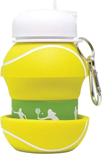 Vista 6 de Maccabi Art Clip-On - Botella de agua plegable de silicona sin BPA para niños, 18 onzas