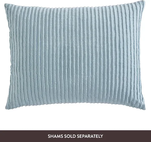 Vista 4 de Beatrice Home Fashions Colcha de chenilla Channel, King, color azul