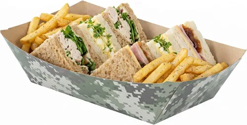 Vista 66 de Restaurantware -Bio Tek - Bandejas de alimentos de 2 onzas, 400 bandejas de papel desechables para alimentos, resistentes, a prueba de grasa, botes