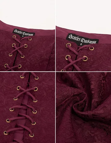 Vista 7 de Scarlet Darkness Women's Pirate Renaissance Vest Cosplay Costume Peasant Bodice