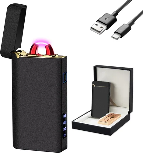 Vista 16 de GADATOP Encendedores eléctricos de plasma de arco, encendedor recargable por USB, a prueba de viento, sin llama, con batería de alta potencia